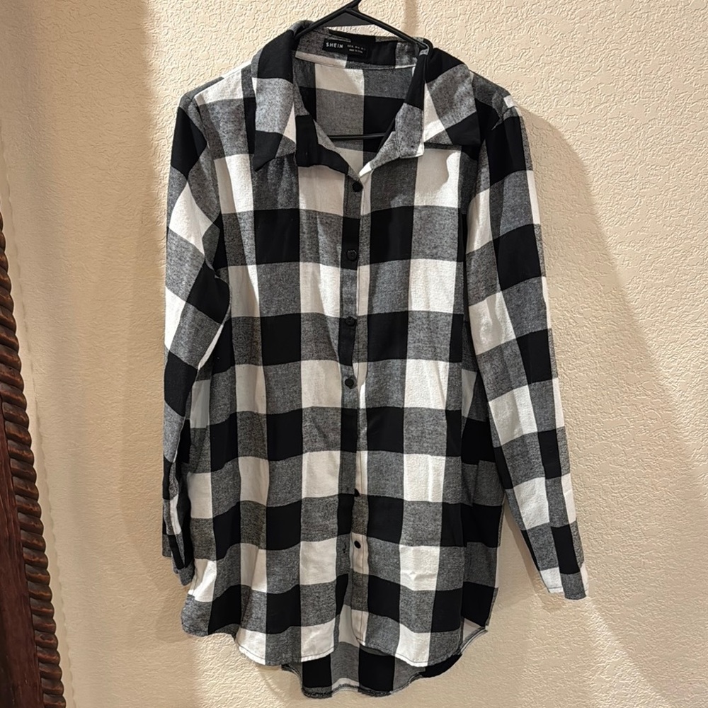 Black and White Plaid Shirt